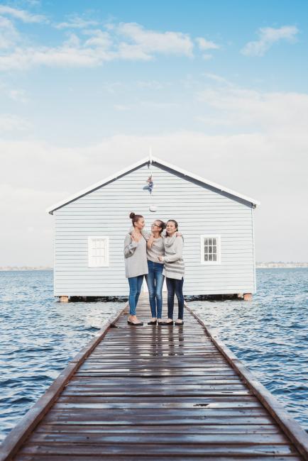 20180526-20180526-DSC_5888 Sisters on the jetty of the Crawley Boat Shed with family photographer Perth