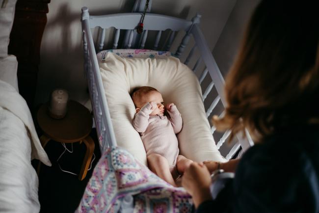 20180610-20180610-DSC_8706 Baby in bassinet during lifestyle newborn photography Perth session
