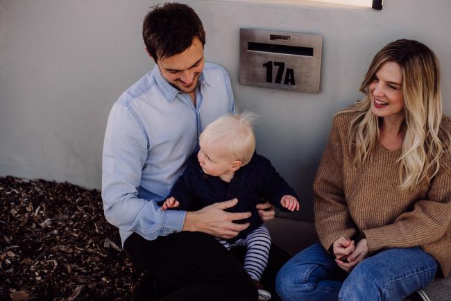 20180708-DSC_7365 mother and son sitting by the letterbox during an in-home family photography Perth session