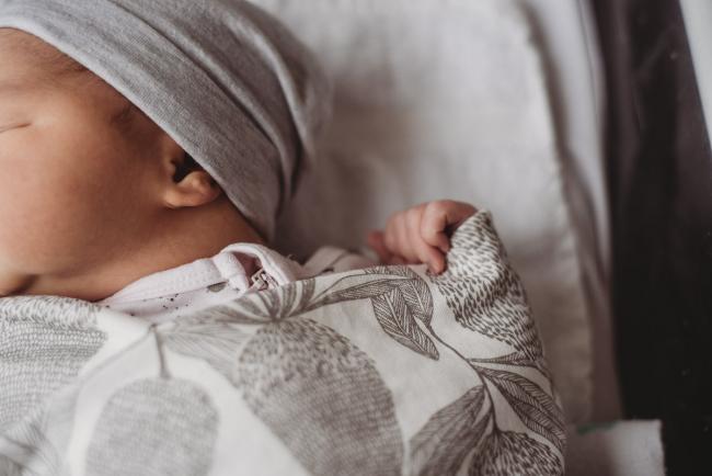 Close up of new baby's hand during Fresh 48 Photography Perth session