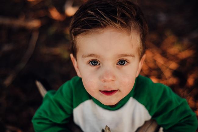20180901-20180901-DSC_1203 Boy looking at camera during family photography Perth session at The Pines Wanneroo