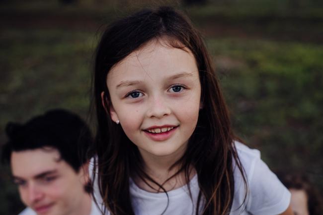 20181005-DSC_0765 Girl smiling during Perth family photography session at The Pines Wanneroo