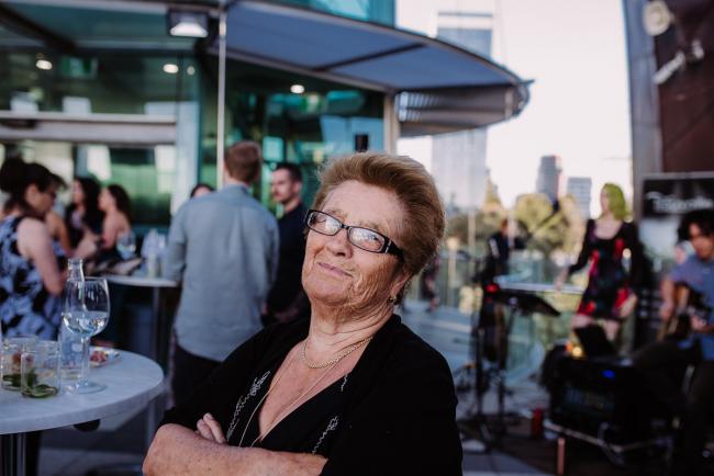 20181202-DSC_2696 Nonna smiling during Perth events photography session at The Bell Tower Perth