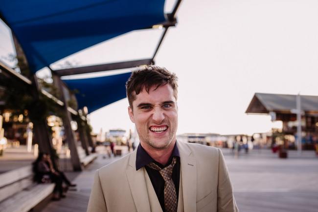 20181202-DSC_3218 Man laughing during Perth events photography session at The Bell Tower Perth