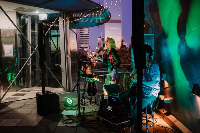 20181202-DSC_3709 Singer during Perth events photography session at The Bell Tower Perth