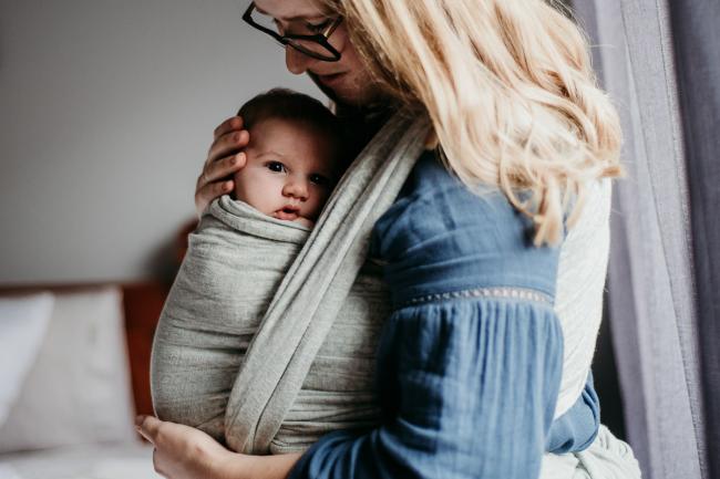 20180610-20180610-DSC_9087 New baby rests in a baby carrier during a Newborn lifestyle session in Perth