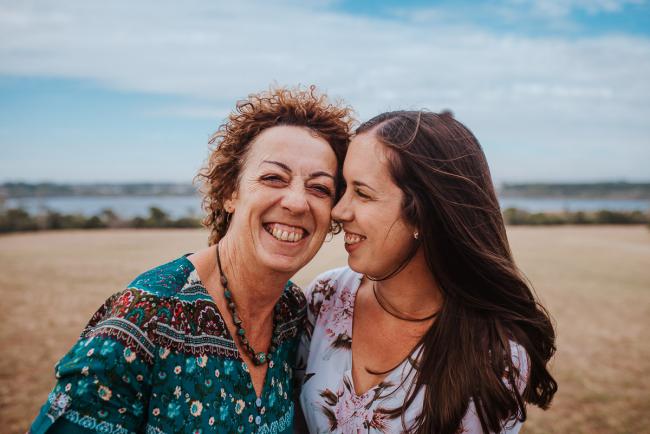 Older daughter and mother together during an extended Perth family photography session