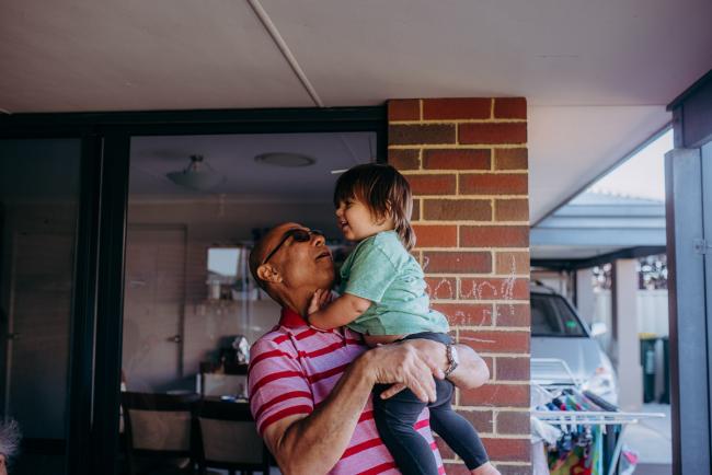 20190406-DSC_0057 Little boy being picked up by his grandfather with Perth lifestyle family photographer