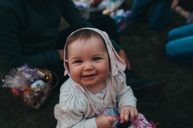 20190422-DSC_2744 Little baby girl smiling at the camera with Perth family photographer
