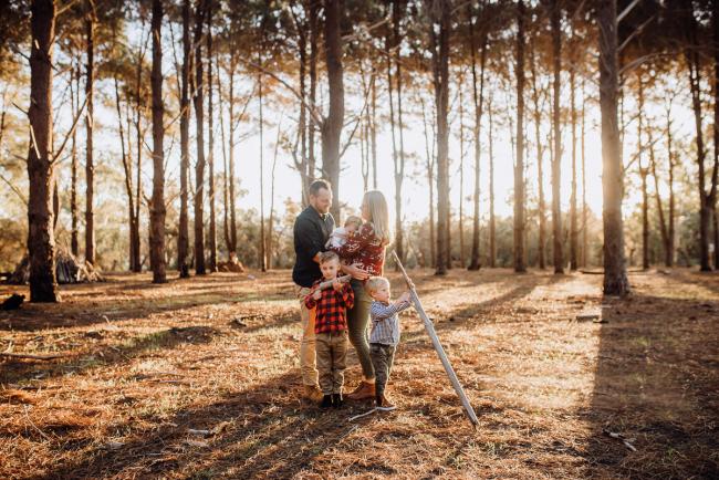The-Pines-Family-Photographer-Perth-29-of-60 Family of 5 during a Perth Family Photography session during Golden Hour at The Pines