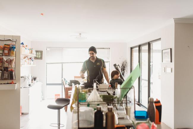 20190616-DSC_4929 Father and son making pancakes with Perth family lifestyle photographer