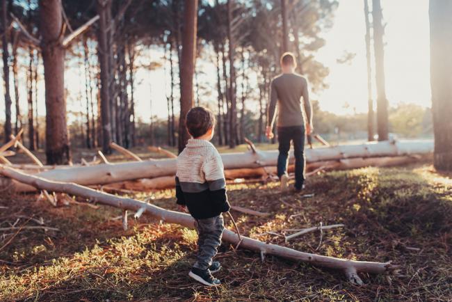 Perth-Maternity-Photographer-The-Pines-17-of-48 Father and son in the woods with Perth maternity photographer at The Pines