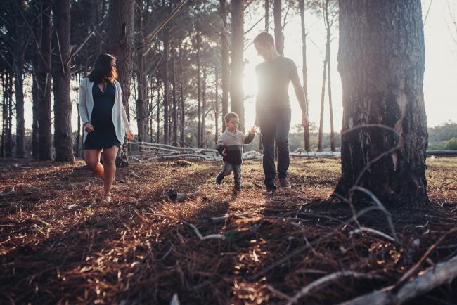 Perth-Maternity-Photographer-The-Pines-3-of-48 Family of three in the woods with Perth maternity photographer at The Pines