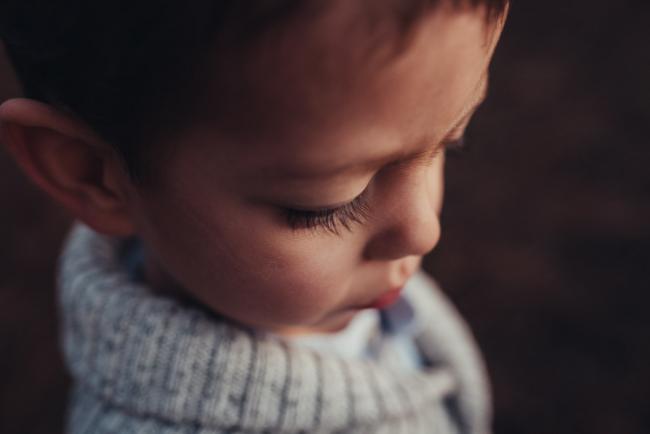 Close up of little boy's eyelashes with Perth family photographer at The Pines