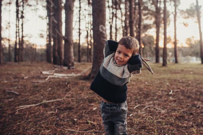 Perth-Maternity-Photographer-The-Pines-42-of-48 Little boy holding sticks with Perth family photographer at The Pines