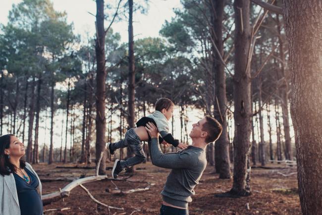 Perth-Maternity-Photographer-The-Pines-5-of-48 Father lifting little boy in the air with Perth maternity photographer at The Pines