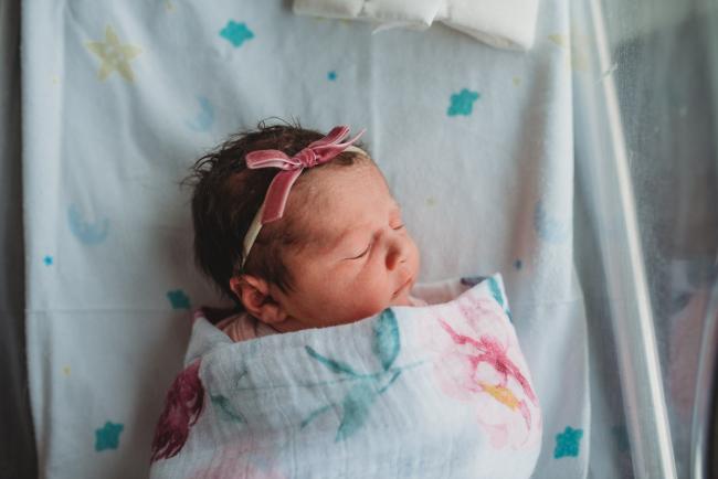 Newborn-and-Fresh-48-Photographer-Perth-SJOG-Mt-Lawley-43-of-51 Baby in bassinet with Perth Fresh 48 photographer at SJOG Mt Lawley