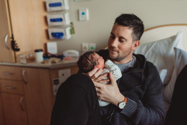 Newborn-and-Fresh-48-Photographer-Perth-SJOG-Mt-Lawley-8-of-51 Father holding new baby with Perth Fresh 48 photographer at SJOG Mt Lawley