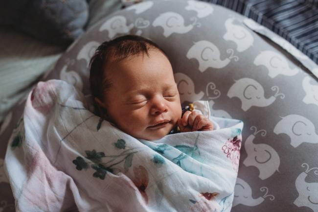 Perth-Newborn-Photographer-10-of-60 New baby in wrap with Perth newborn lifestyle photographer