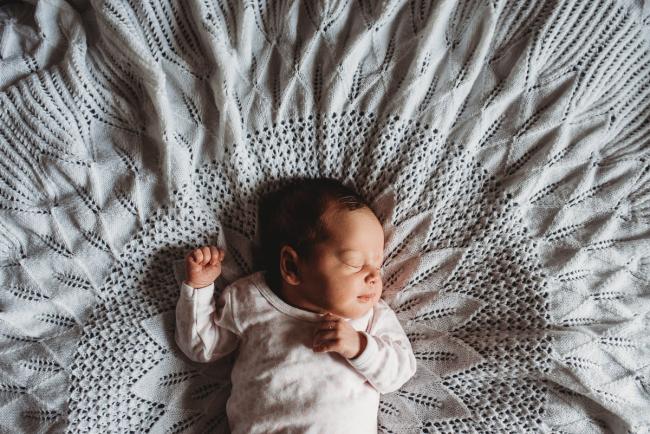 Perth-Newborn-Photographer-53-of-60 Newborn baby on crochet blanket with Perth newborn lifestyle photographer