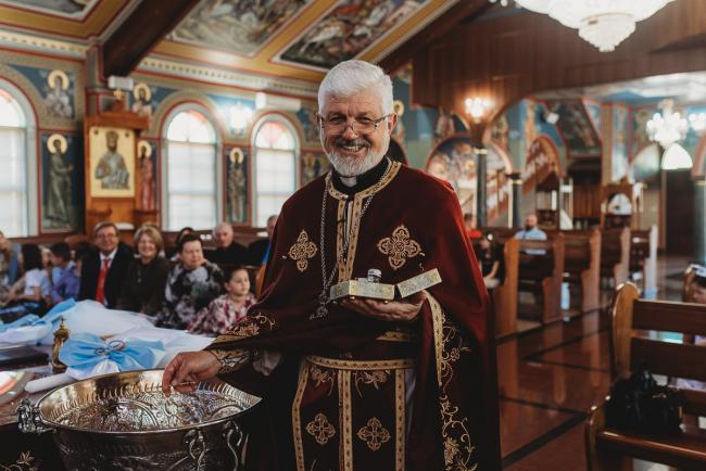 Priest during Christening at Macedonian Orthodox Church with Perth Events Photographer