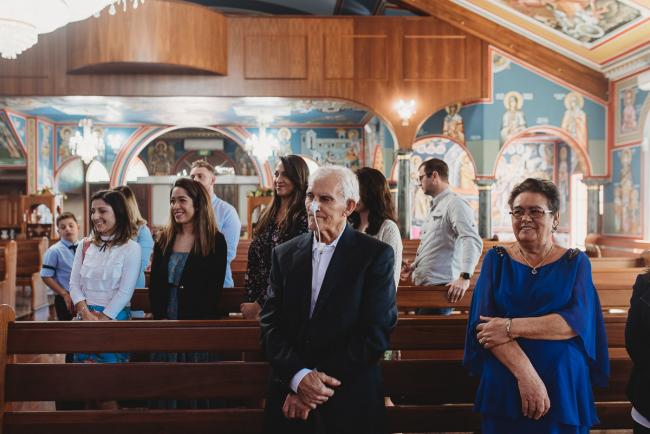 Guests in the pews during Christening at Macedonian Orthodox Church with Perth Events Photographer