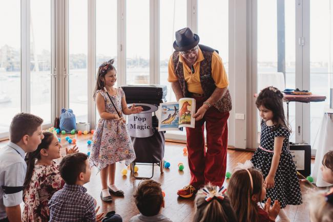 Childs entertainer during first birthday party with Perth Events Photographer