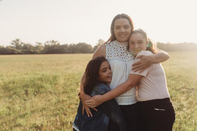 Mother and daughters during Perth family photographer session at Perry's Paddock