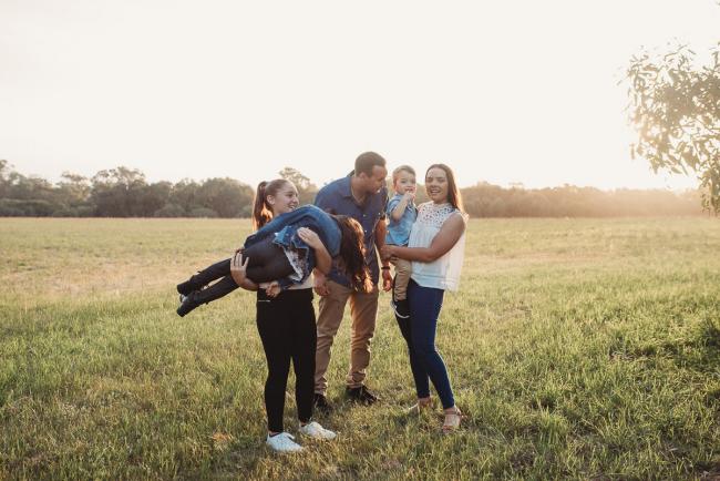 Family during Perth family photographer session at Perry's Paddock