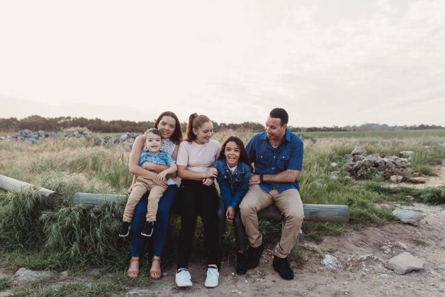 Family during Perth family photographer session at Perry's Paddock