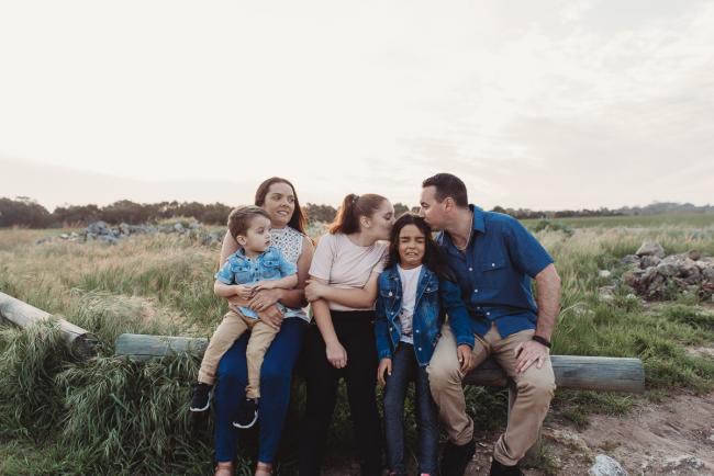Family during Perth family photographer session at Perry's Paddock