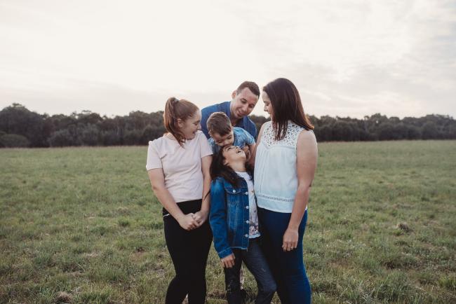 Family during Perth family photographer session at Perry's Paddock