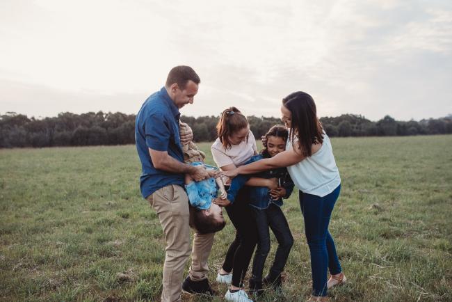Family during Perth family photographer session at Perry's Paddock