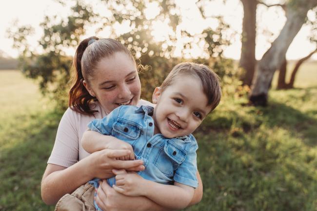 Brother and sister during Perth family photographer session at Perry's Paddock