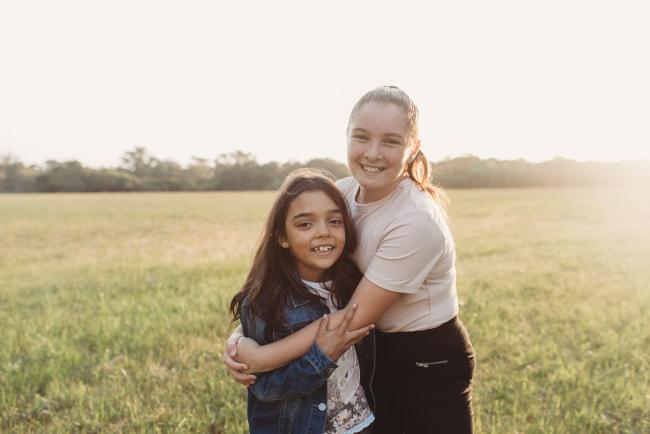 Sisters during Perth family photographer session at Perry's Paddock
