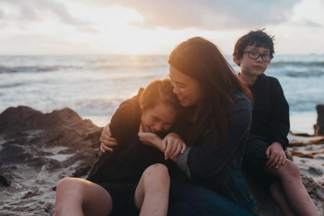Family-Photographer-Perth-Burns-Beach-33-of-57 Mother and two sons at Burns Beach with Perth Family Photographer