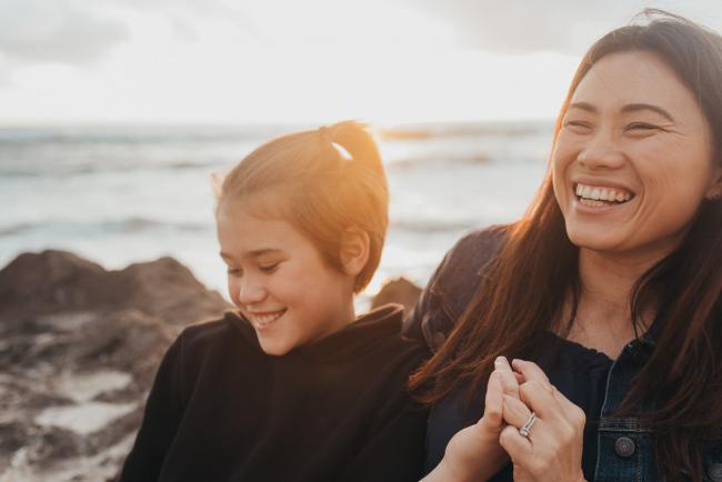 Family-Photographer-Perth-Burns-Beach-38-of-57 mother and son laughing at Burns Beach with Perth Family Photographer