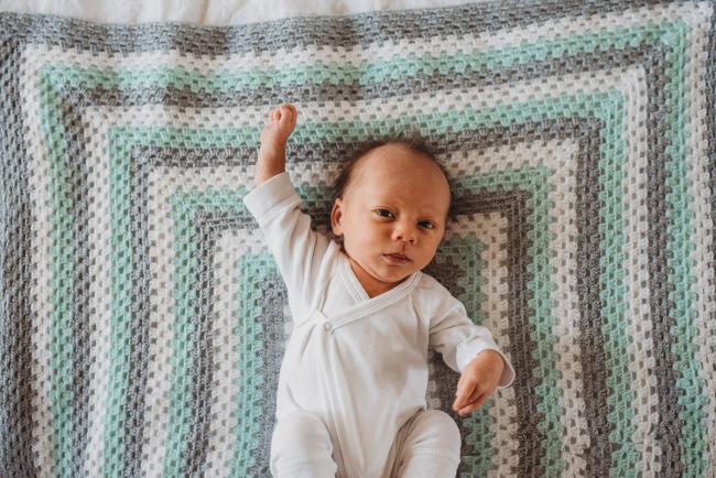 Newborn-Lifestyle-Photographer-Perth-36-of-50 newborn baby on blanket during Perth lifestyle newborn photography session
