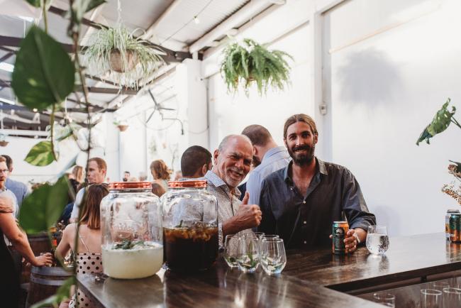Men at bar during a party at Cleaver St Event Space with Perth events photographer