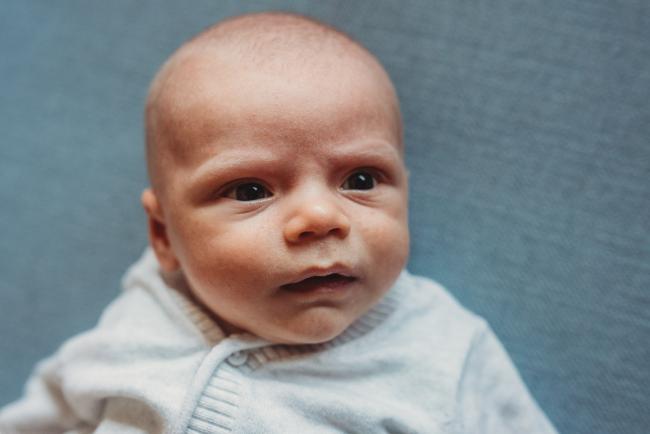Baby's face with Perth Newborn photographer Alana Prosper Photography