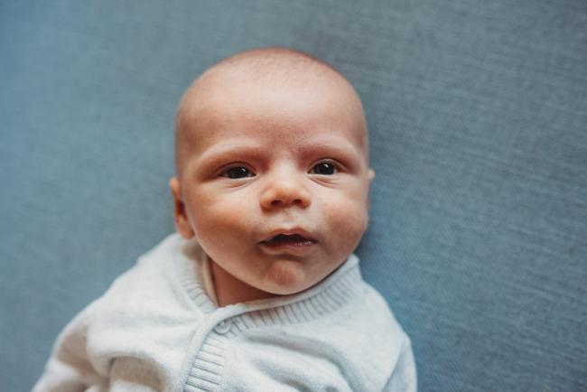 baby's face with Perth newborn lifestyle photographer Alana Prosper Photography
